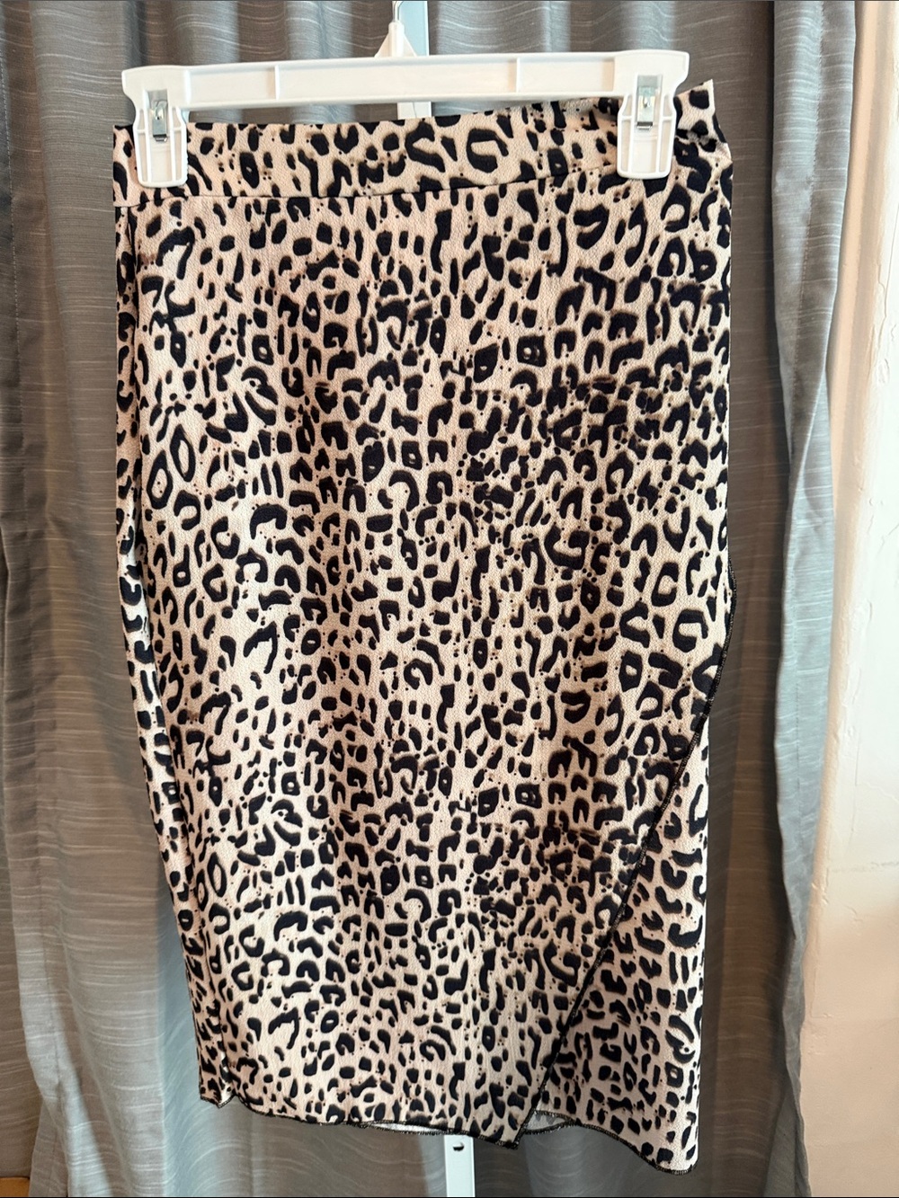 PrettyLittleThing Leopard Print Pencil Skirt - Black and Cream